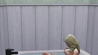 Sims porn featuring girl who is about to fellate a really horny dude's dick