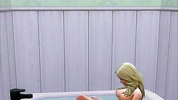 Sims porn featuring girl who is about to fellate a really horny dude's dick