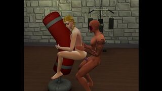 Sims hottie makes him climax with her fuck ready body at the local gym