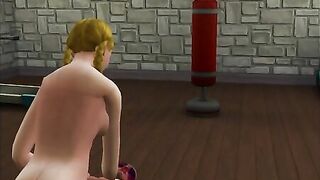 Sims hottie makes him climax with her fuck ready body at the local gym