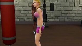 Sims hottie makes him climax with her fuck ready body at the local gym