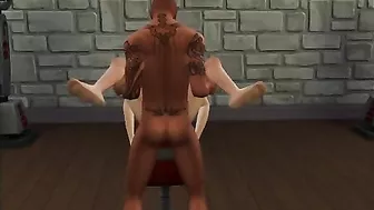 Sims hottie makes him climax with her fuck ready body at the local gym