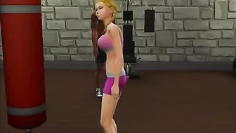 Sims hottie makes him climax with her fuck ready body at the local gym