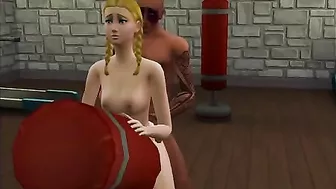 Sims hottie makes him climax with her fuck ready body at the local gym