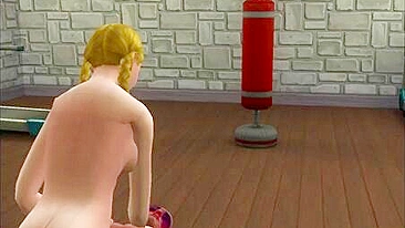 Sims hottie makes him climax with her fuck ready body at the local gym