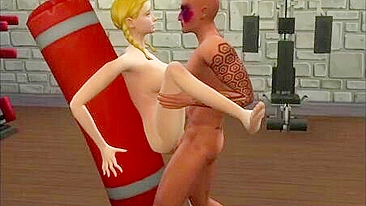 Sims hottie makes him climax with her fuck ready body at the local gym