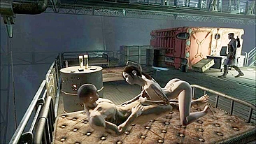 Fallout 4 gal gives scientist a very sensual blow job and then makes him cum