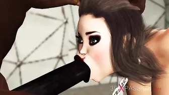 BDSM slave is going to satisfy her black master with her slutty mouth too