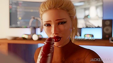 Cock worship session from a pretty babe that looks so good in the nude