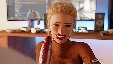 Cock worship session from a pretty babe that looks so good in the nude