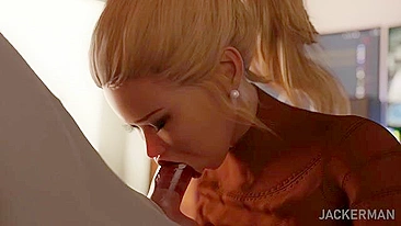 Cock worship session from a pretty babe that looks so good in the nude