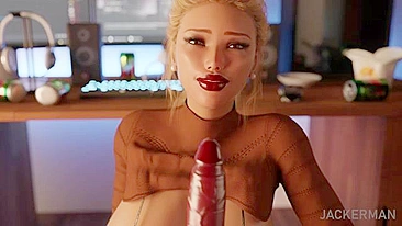 Cock worship session from a pretty babe that looks so good in the nude