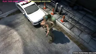 Oversized penis happily stretching her tight little vagina in a taboo video