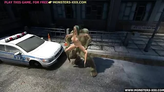 Oversized penis happily stretching her tight little vagina in a taboo video