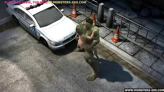 Oversized penis happily stretching her tight little vagina in a taboo video