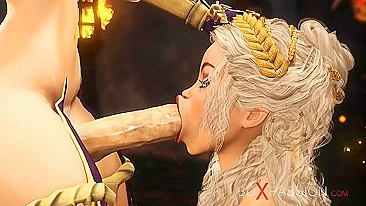 Princess porn video with lots of oral fucking and sloppy closeups in HD