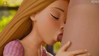 Rapunzel hentai video with blowjobs and hot dick riding in high quality