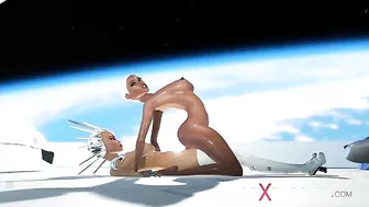 Space sex sceen featuring hardcore hentai loving with true doggystyle lust