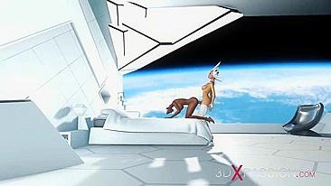 Space sex sceen featuring hardcore hentai loving with true doggystyle lust