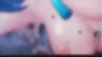 Yelan from Genshin Impact in a creampie hentai scene with lots of hard gape