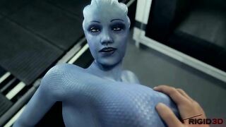 Mass Effect Liara getting her tits fucked with passion and pleasure in hentai