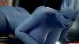 Mass Effect Liara getting her tits fucked with passion and pleasure in hentai