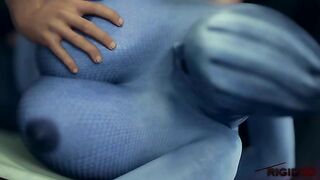 Mass Effect Liara getting her tits fucked with passion and pleasure in hentai