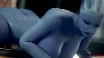 Mass Effect Liara getting her tits fucked with passion and pleasure in hentai