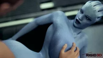 Mass Effect Liara getting her tits fucked with passion and pleasure in hentai