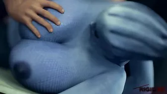 Mass Effect Liara getting her tits fucked with passion and pleasure in hentai