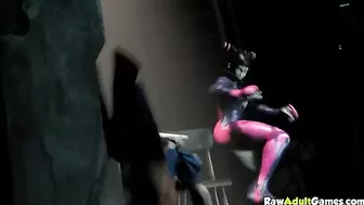 Chun Li is showing her pussy during a fight in a hentai pleasure scene