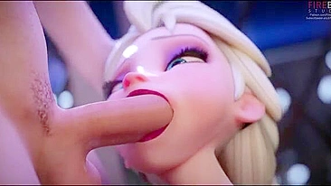 Elsa gets her mouth dominated by a big dicked dude in a hardcore XXX movie