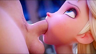 Elsa gets her mouth dominated by a big dicked dude in a hardcore XXX movie