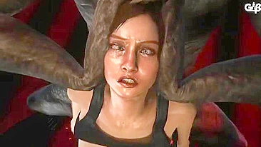 Claire from Resident Evil is going to get her hentai pussy fucked savagely