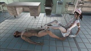 Fallout 4 nurse in a hentai fuck scene with footjobs and huge orgasms too