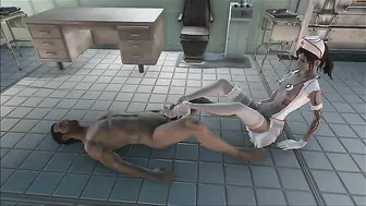 Fallout 4 nurse in a hentai fuck scene with footjobs and huge orgasms too