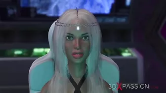 Sci fi blonde with a hot hentai pussy is getting off with a hard dicked dude