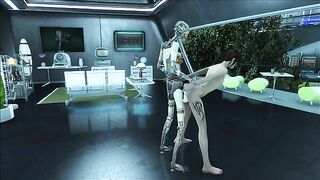 Fallout 4 automaton fucking human pussy in a taboo hentai scene with gape