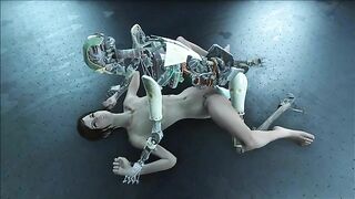 Fallout 4 automaton fucking human pussy in a taboo hentai scene with gape