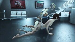 Fallout 4 automaton fucking human pussy in a taboo hentai scene with gape