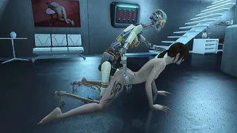 Fallout 4 automaton fucking human pussy in a taboo hentai scene with gape