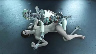 Fallout 4 automaton fucking human pussy in a taboo hentai scene with gape