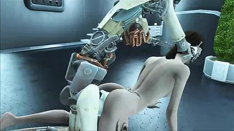 Fallout 4 automaton fucking human pussy in a taboo hentai scene with gape