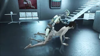 Fallout 4 automaton fucking human pussy in a taboo hentai scene with gape