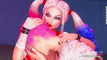 Harley Quinn hentai with her crazy futa cock sliding right in a hot pussy