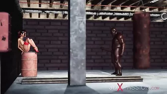 Tiny hottie with a tight pussy gets blasted by a black dude with a huge D