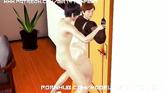 Overwatch Tracer fucking with no shame in a wild hentai sex scene with gape