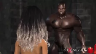 Busty babe straight off the runway shows off her sexy curves in BBC hentai