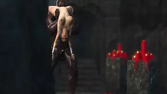 Busty babe straight off the runway shows off her sexy curves in BBC hentai