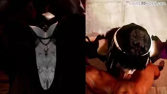 She put on a little foundation but the body is sexy looking during DEMON SEX